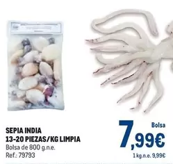 Oferta de Sepia India 13-20 Piezas/kg Limpia por 7,99€ en Makro