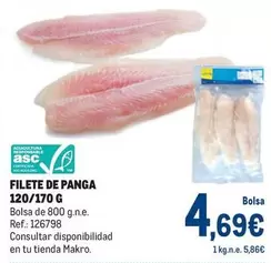 Oferta de Makro - Filete De Panga 120/170 G por 4,69€ en Makro