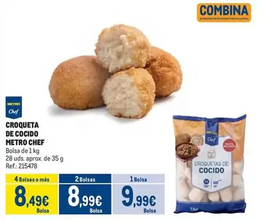 Oferta de Chef - Croqueta De Cocido por 9,99€ en Makro