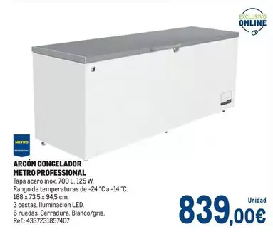 Oferta de Metro Professional -  Arcon Congelador por 839€ en Makro