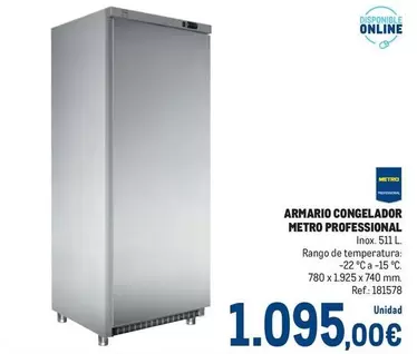 Oferta de Metro Professional - Armario Congelador por 1095€ en Makro