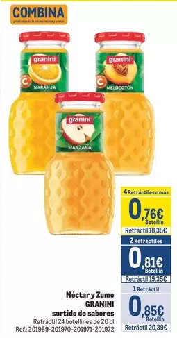 Oferta de Granini - Néctar Y Zumo Surtido De Sabores por 0,76€ en Makro