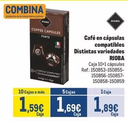 Oferta de Rioba - Cafe En Capsulas Compatibles Distintas Variedades por 1,89€ en Makro