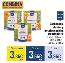 Oferta de Chef - Garbanzos, Alubias Y Lentejas Cocidas por 3,95€ en Makro