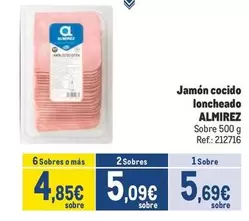 Oferta de Almirez - Jamon Cocido Loncheado por 5,69€ en Makro