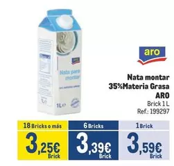 Oferta de Aro - Nata Montar 35% Materia Grasa por 3,59€ en Makro