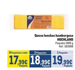 Oferta de Hochland - Queso Lonchas Hamburgesa por 19,99€ en Makro