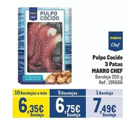 Oferta de Makro - Pulpo Cocido 3 Patas por 7,49€ en Makro