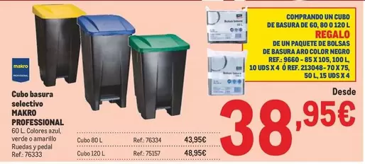Oferta de Makro - Cubo Basura Selectivo por 38,95€ en Makro