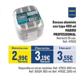 Oferta de Makro - Professional Envase Aluminio Con Tapa por 3,55€ en Makro