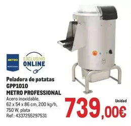 Oferta de Metro Professional - Peladora De Patatas Gpp1010 por 739€ en Makro