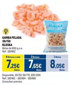 Oferta de Kloska - Gamba Pelada 30/50 por 8,05€ en Makro