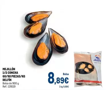 Oferta de Delfín - Mejillón 1/2 Concha 60/90 Piezas/kg por 8,89€ en Makro