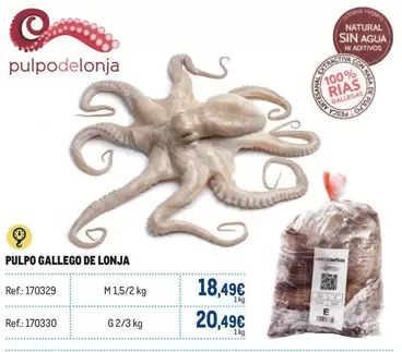 Oferta de Gallego - Pulpo  De Lonja por 20,49€ en Makro