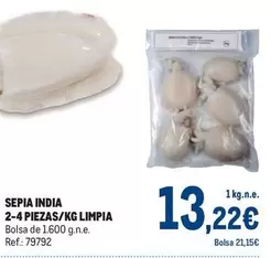Oferta de Sepia India 2-4 Piezas/kg Limpia por 13,22€ en Makro