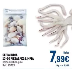 Oferta de Sepia India 13-20 Piezas/kg Limpia por 7,99€ en Makro