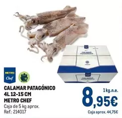 Oferta de Chef - Calamar Patagonico 4l 12-15 Cm por 8,95€ en Makro