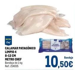 Oferta de Chef - Calamar Patagónico Limpio 4 8-12 Cm por 10,5€ en Makro