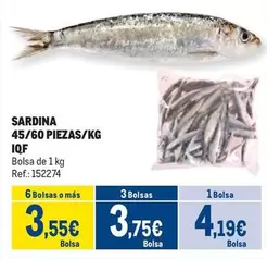 Oferta de Sardina 45/60 Piezas/kg Iqf por 4,19€ en Makro