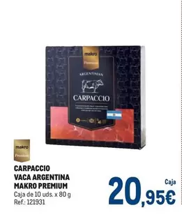 Oferta de Makro - Carpaccio Vaca Argentina por 20,95€ en Makro