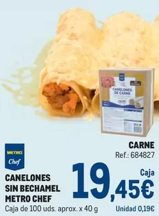 Oferta de Chef - Canelones Sin Bechamel por 19,45€ en Makro