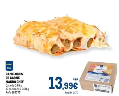 Oferta de Makro - Canelones De Carne por 13,99€ en Makro