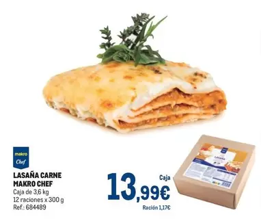Oferta de Makro - Chef Lasaña Carne por 13,99€ en Makro