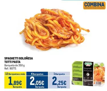 Oferta de Tutti - Spaghetti Bolonesa  Pasta por 2,25€ en Makro