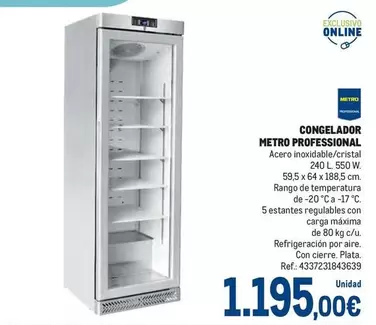 Oferta de Aire - Congelador Metro Professional por 1195€ en Makro