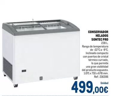 Oferta de Sontec - Conservador Helados por 499€ en Makro