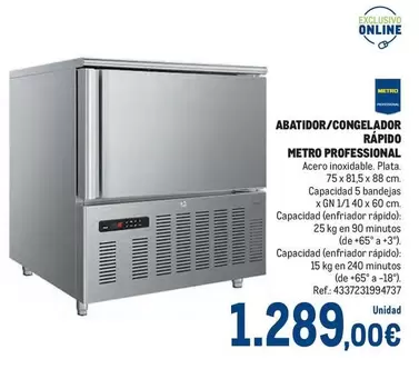 Oferta de Metro Professional - Abatidos/congelador Reapo por 1289€ en Makro