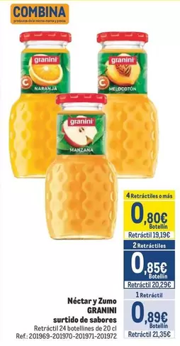 Oferta de Granini - Néctar Y Zumo Surtido De Sabores por 0,89€ en Makro