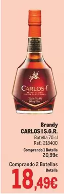 Oferta de Carlos - Brandy por 18,49€ en Makro