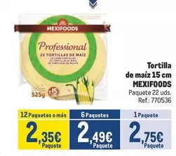 Oferta de Mexifoods - Tortilla De Maiz por 2,75€ en Makro