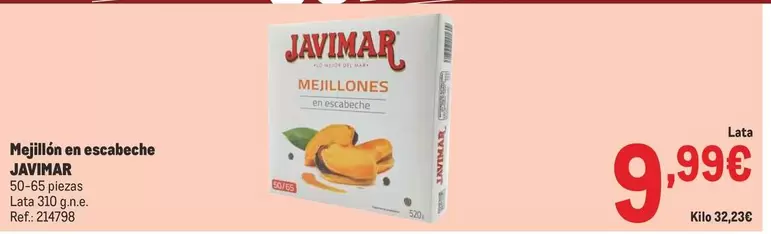 Oferta de Javimar - Mejillon En Escabeche por 9,99€ en Makro