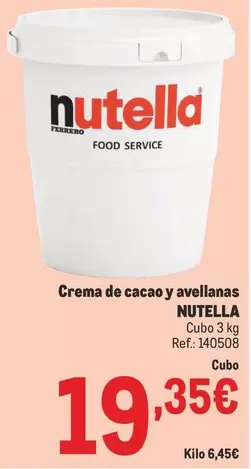 Oferta de Nutella - Crema De Cacao Y Avellanas por 19,35€ en Makro