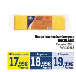 Oferta de Hochland - Queso Lonchas Hamburgesa por 19,99€ en Makro