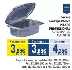 Oferta de Makro - Envase Con Tapa por 4,35€ en Makro