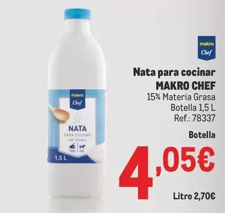 Oferta de Makro - Nata Para Cocinar por 4,05€ en Makro