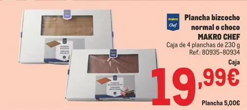 Oferta de Makro - Plancha Bizcocho Normal O Choco por 19,99€ en Makro