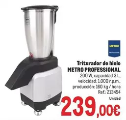 Oferta de Metro Professional - Triturador De Hielo por 239€ en Makro