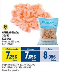 Oferta de Kloska - Gamba Pelada 30/50 por 8,05€ en Makro
