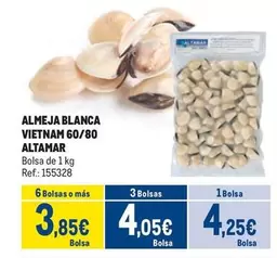 Oferta de Altamar - Almeja Blanca Vietnam 60/80 por 4,25€ en Makro