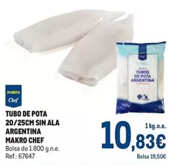 Oferta de Makro - Tubo De Pota 20/25cm Sin Ala Argentina por 10,83€ en Makro