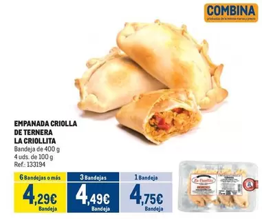 Oferta de Empanada Criolla De Ternera por 4,75€ en Makro