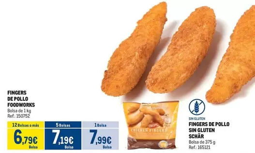 Oferta de Foodworks - Fingers De Pollo por 7,99€ en Makro