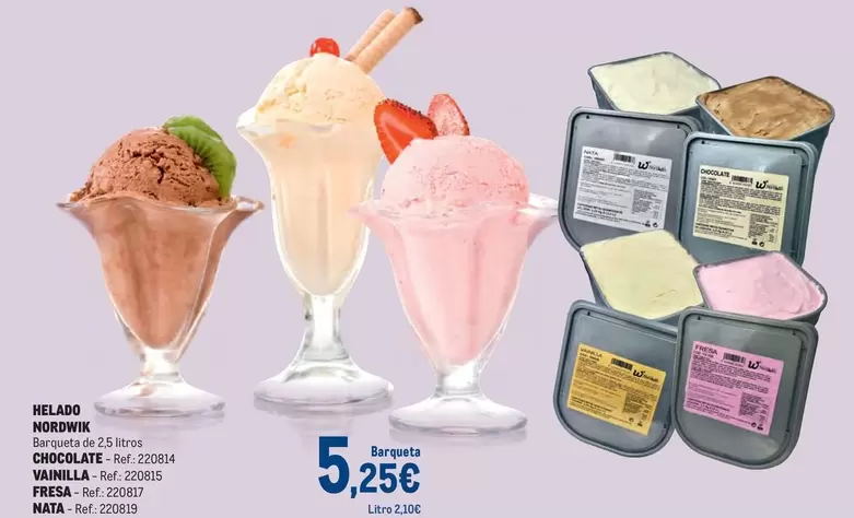 Oferta de Helado Nordvik Chocolate Vanilla por 5,25€ en Makro