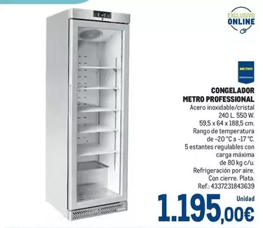 Oferta de Aire - Congelador Metro Professional por 1195€ en Makro