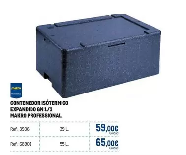 Oferta de Makro - Contenedor Isotermico Expandido Gn 1/1 Professional por 59€ en Makro