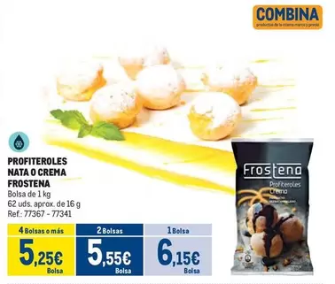 Oferta de Frostena - Profiteroles Nata O Crema por 6,15€ en Makro